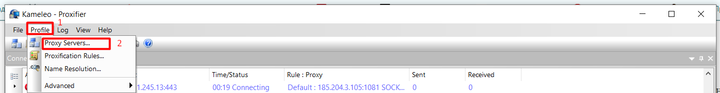 Перейдите в «Proxy Servers...»